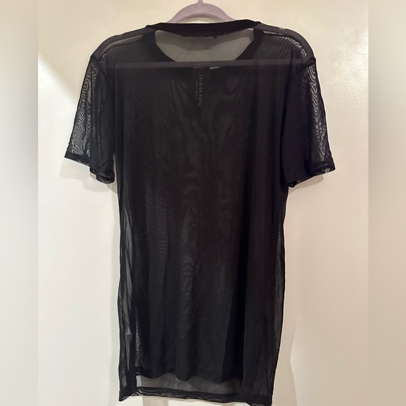 Fashionnova Black Mesh Long Shirt #fashionnova #black #mesh #tshirt #rave - Picture 4 of 4